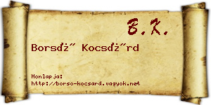 Borsó Kocsárd névjegykártya
